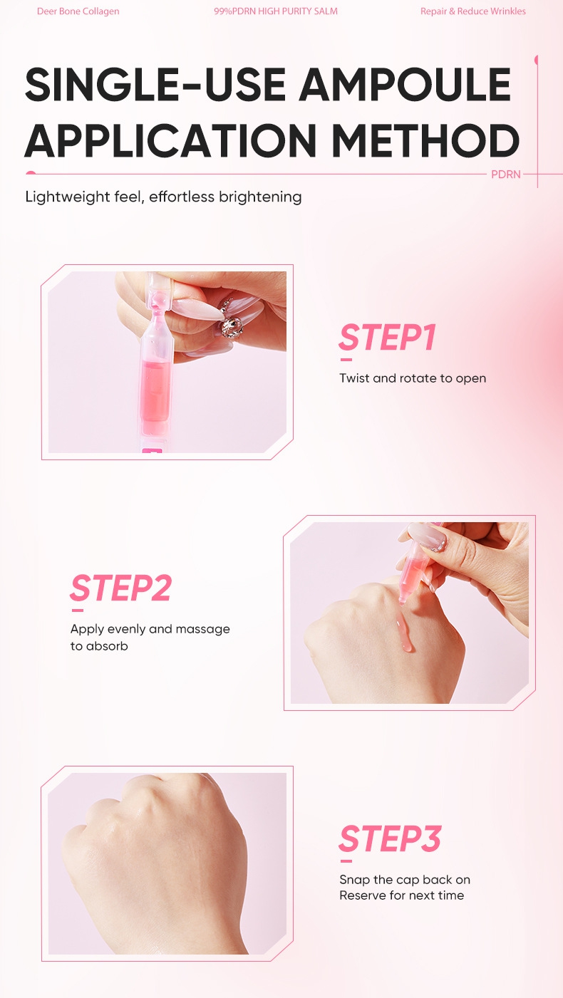 PDRN PINK ONE DAY SERUM Hydrating Ampoule Skin Rejuvenation Essence