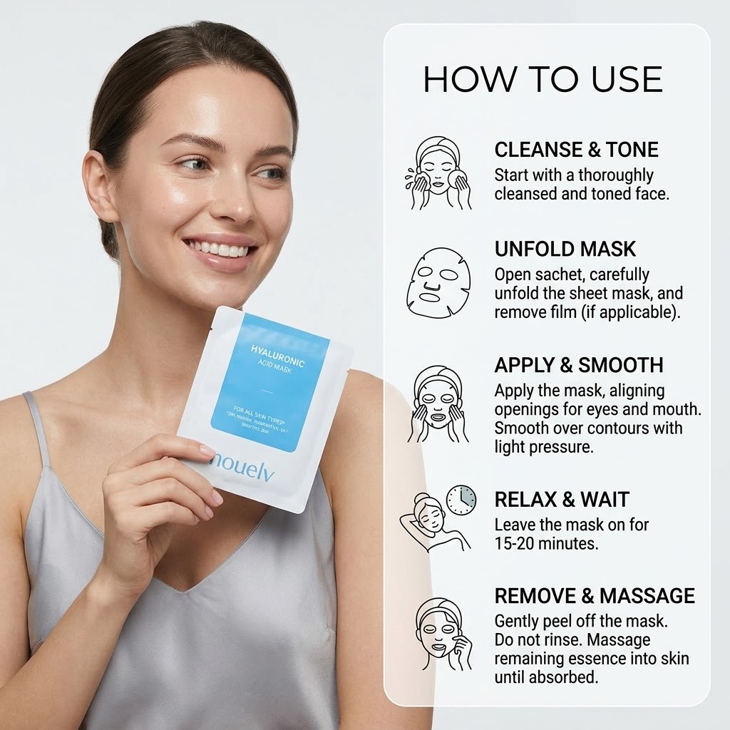 Women's Hyaluronic Acid &amp; Vitamin B5 Face Sheet Mask Anti-Aging Plump Repair Revitalizing for All Skin Types 24 Pack Gift Set