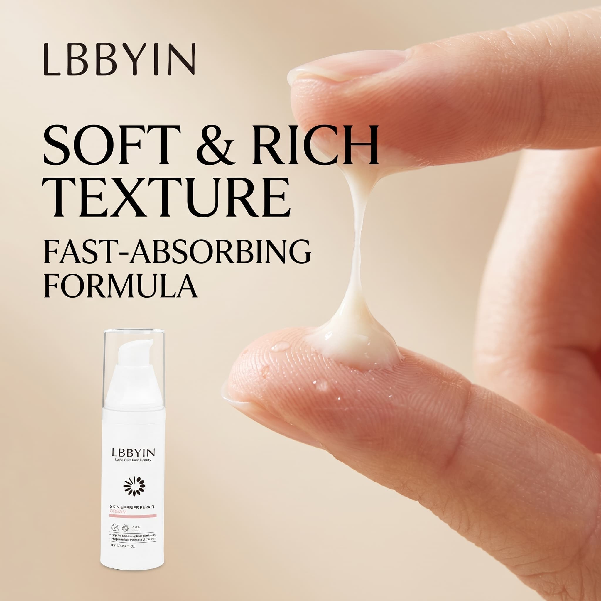 LBBYIN Bio-Barrier Recovery Cream Ceramide Squalane Hypoallergenic Moisturizer, Ultra Gentle Soft &amp; Rich Cream for Impaired Skin