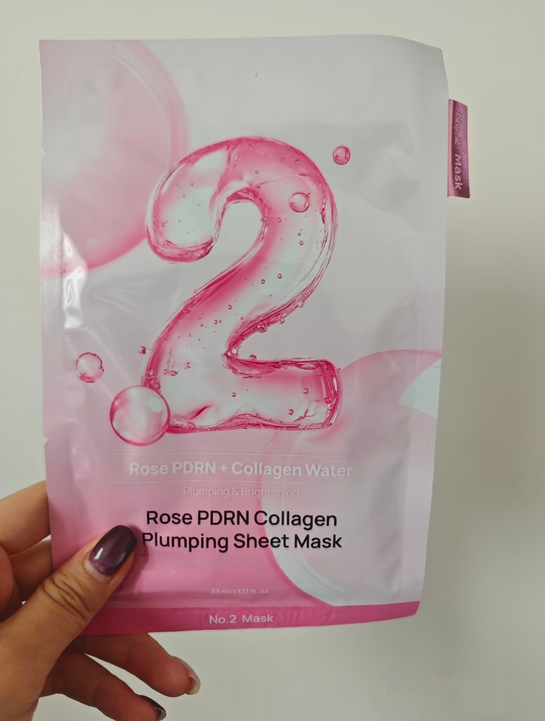 High Quality Rose PDRN Collagen Plumping Sheet Mask, Brightening &amp; Hydrating Face Mask for Anti-Aging &amp; Skin Radiance 26ml