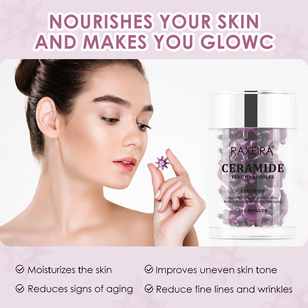 Wholesale Ceramide Serum Capsules Moisturizing Repairing Face Skin Care Facial Anti Aging Anti Wrinkle Serum Capsules