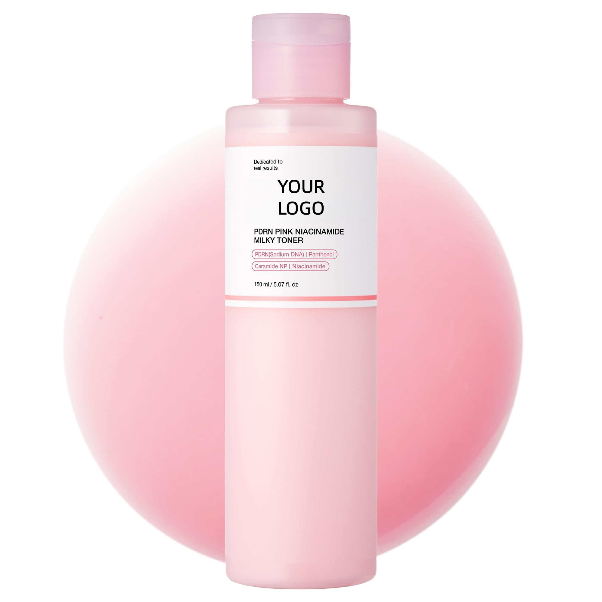 Rose PDRN Pink Peptide Korean Skincare Toner with Niacinamide Soothing Barrier Repair Skin Boosting OEM Private Label Available