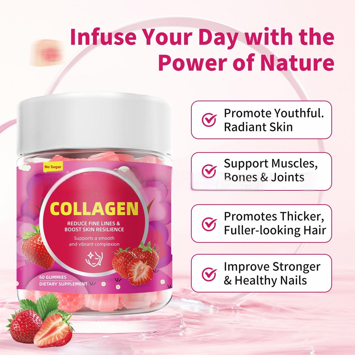 OEM ODM Vegan Collagen Gel with Biotin and Vitamins for Hair Supplementation, Whitening the Skin and Nourishing Nails