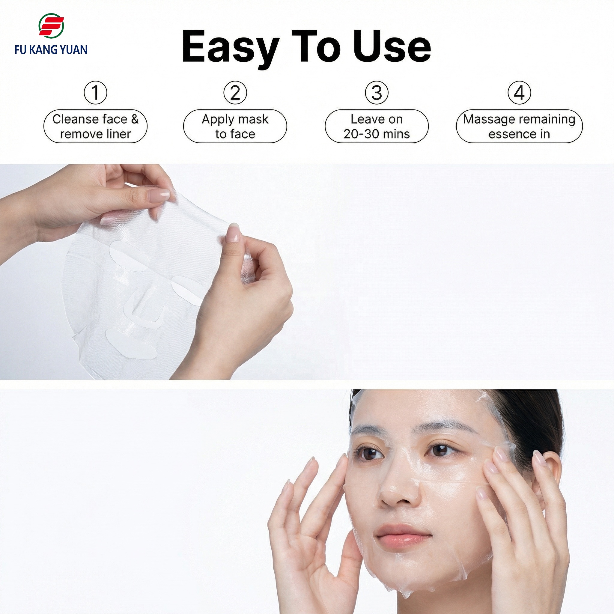 FKY Korean Style Aqua Repair Hyaluronic Acid Powdered Facemask Plumping and Smoothing for All Skin Types Sample Size Spa Use