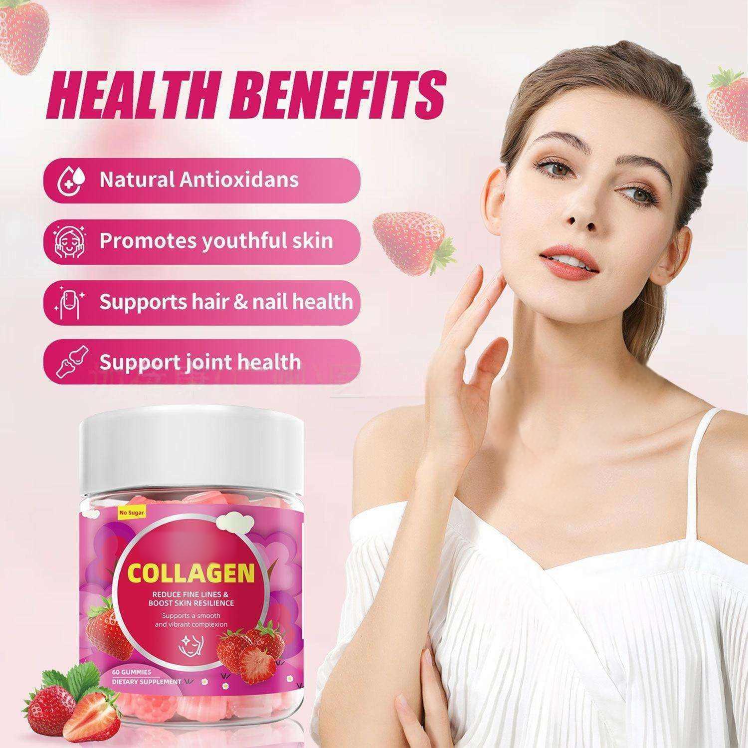 OEM ODM Vegan Collagen Gel with Biotin and Vitamins for Hair Supplementation, Whitening the Skin and Nourishing Nails