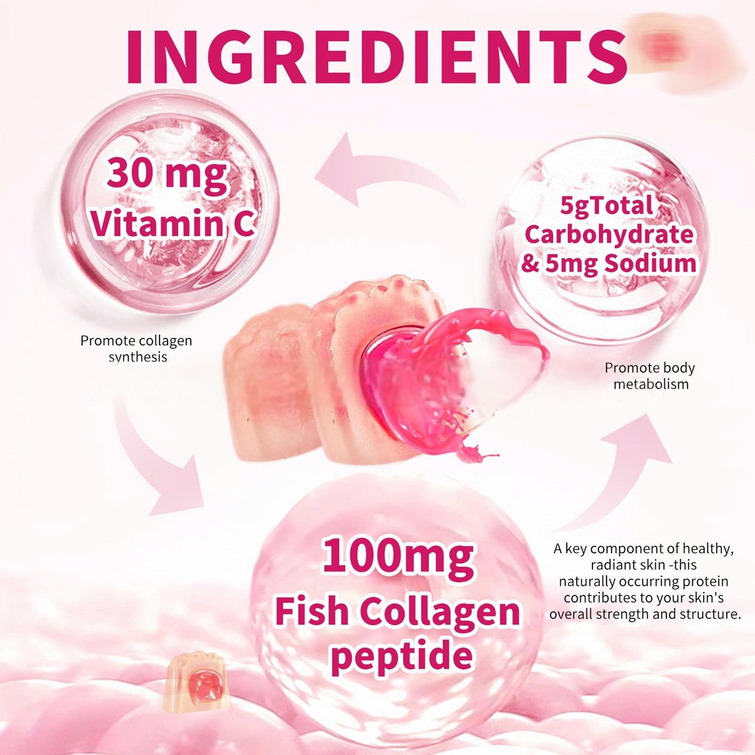 OEM ODM Vegan Collagen Gel with Biotin and Vitamins for Hair Supplementation, Whitening the Skin and Nourishing Nails