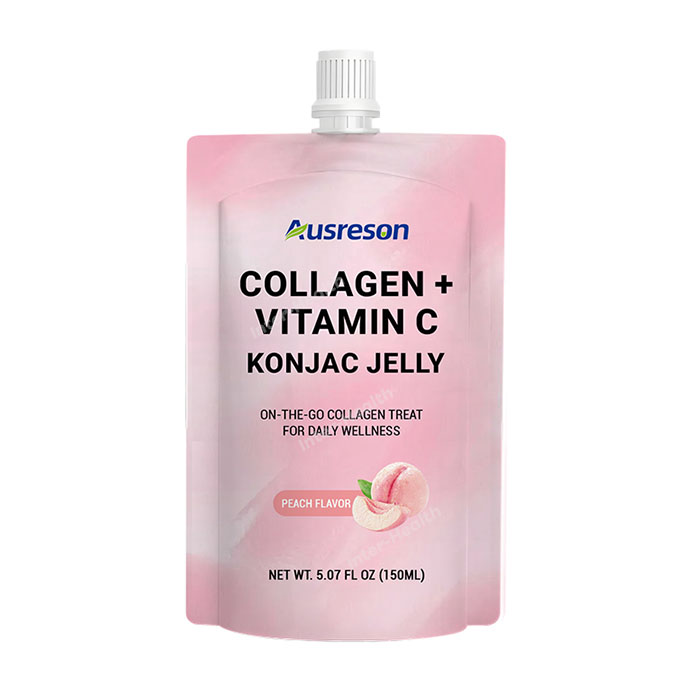 Ausreson Halal Konjac Collagen Peptide Jelly Gel Drink Skin Whitening Supplement Beauty Products Vitamin C Konjac Collagen Jelly