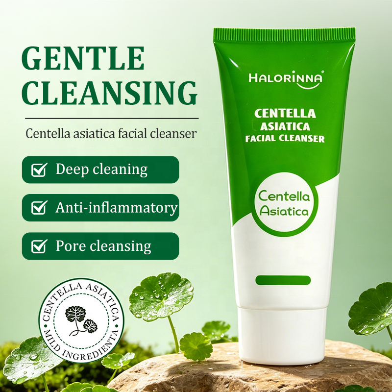 HALORINNA Hyaluronic Acid Facial Cleanser 100ml Mild Hydrating Face Wash for Dry Sensitive Skin OEM Wholesale