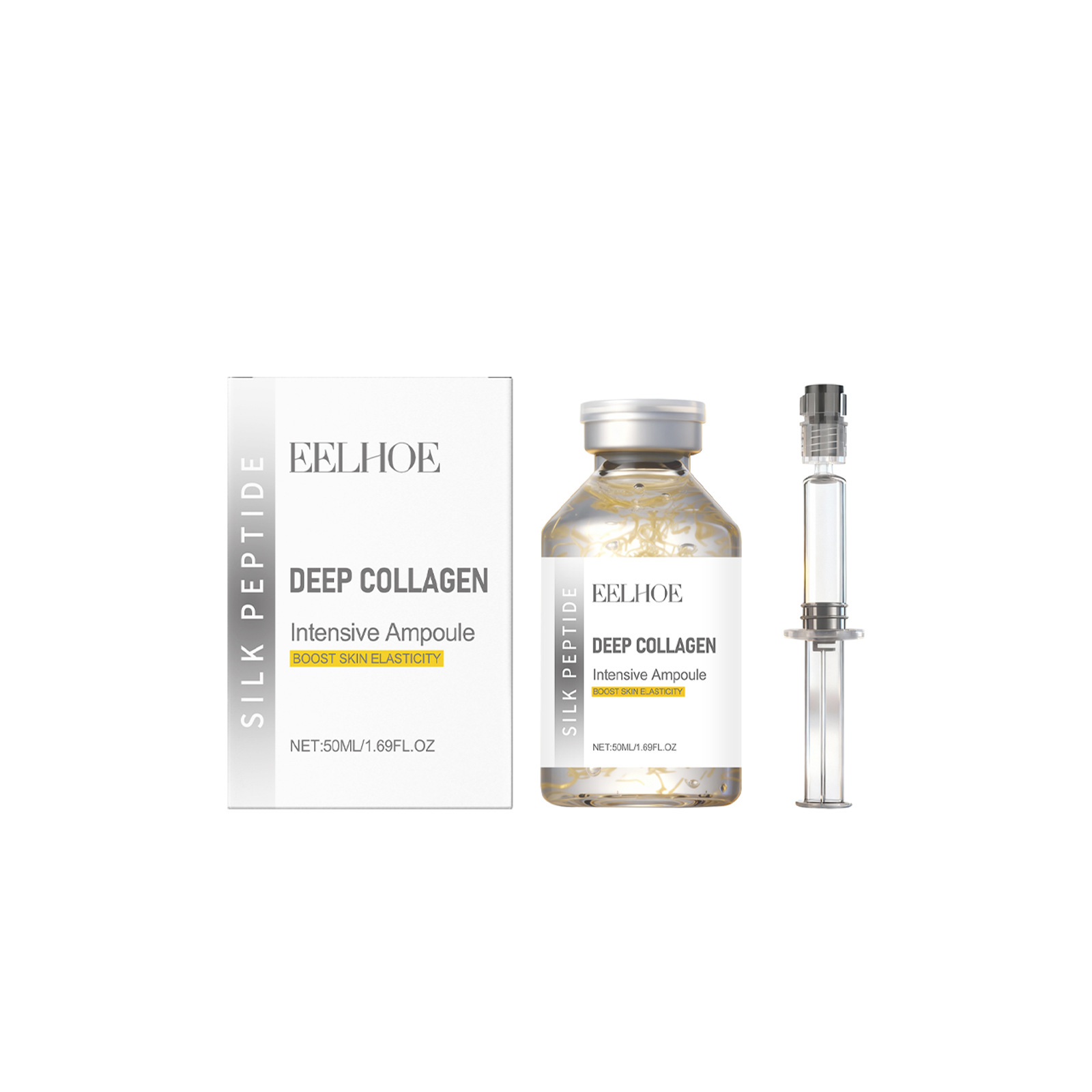 Silk Peptide Intensive Lifting Ampoule Deep Collagen Intensive Revitalizing Essence Face Tightening Smoothing Anti Aging Serum