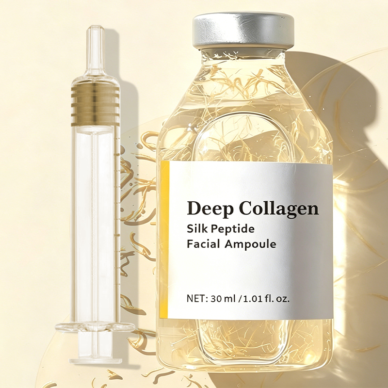 Deep Collagen Silk Peptide Lifting Ampoule Serum Korean Facial Essence Firming Wrinkle-Smoothing Hydrating Gentle Formul 30ML