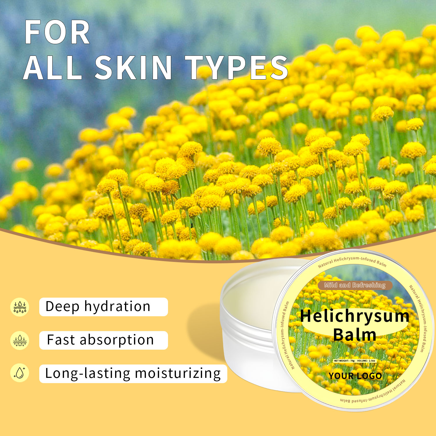 Manufacturer Herbal Helichrysum Balm Anti Aging Moisturizer Multi Plant Reduce Wrinkle Lines Skin Revitalizer Face Cream
