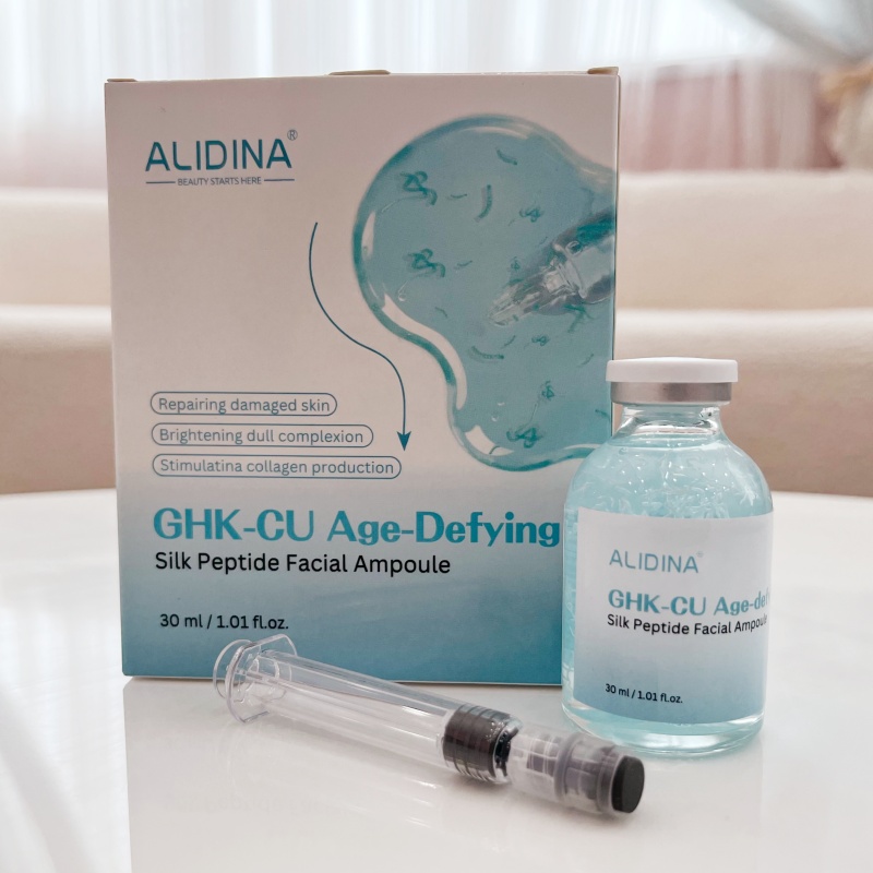 Silk Peptide GHK-CU Facial Ampoule Age Defying Anti-Wrinkle Hydrating Wrinkle Reduction Smoothing Brightening Skin Serum G