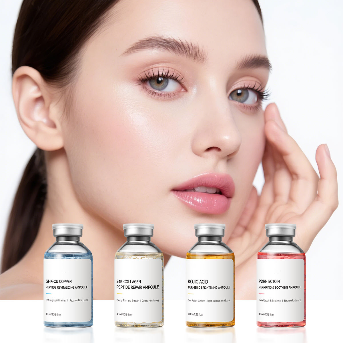 Custom Logo Peptide Collagen Anti Aging Ampoule Serum for Lifting Firming Nourishing Smoothing Hydrating Anti Wrinkle Skin