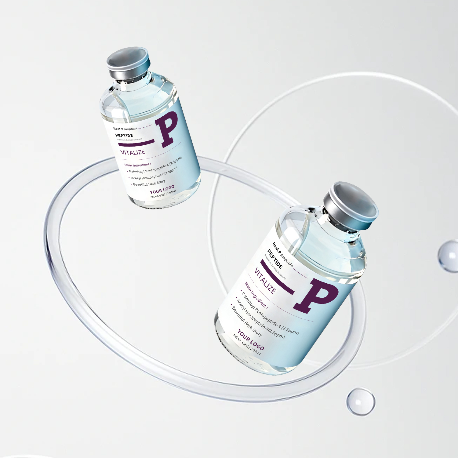 60ml Advanced Real Peptide Ampoules Liquid Fast Effective Skin Revitalizer Whitening Moisturizer Anti Aging Wrinkle Removal