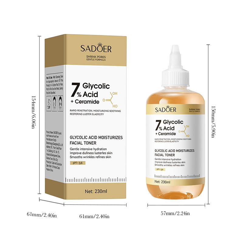 OEM SADOER Private Label Improve Skin Dullness Essence Liquid Repair Facial Skin Care Moisturizing Ceramide Skin Toner Serum