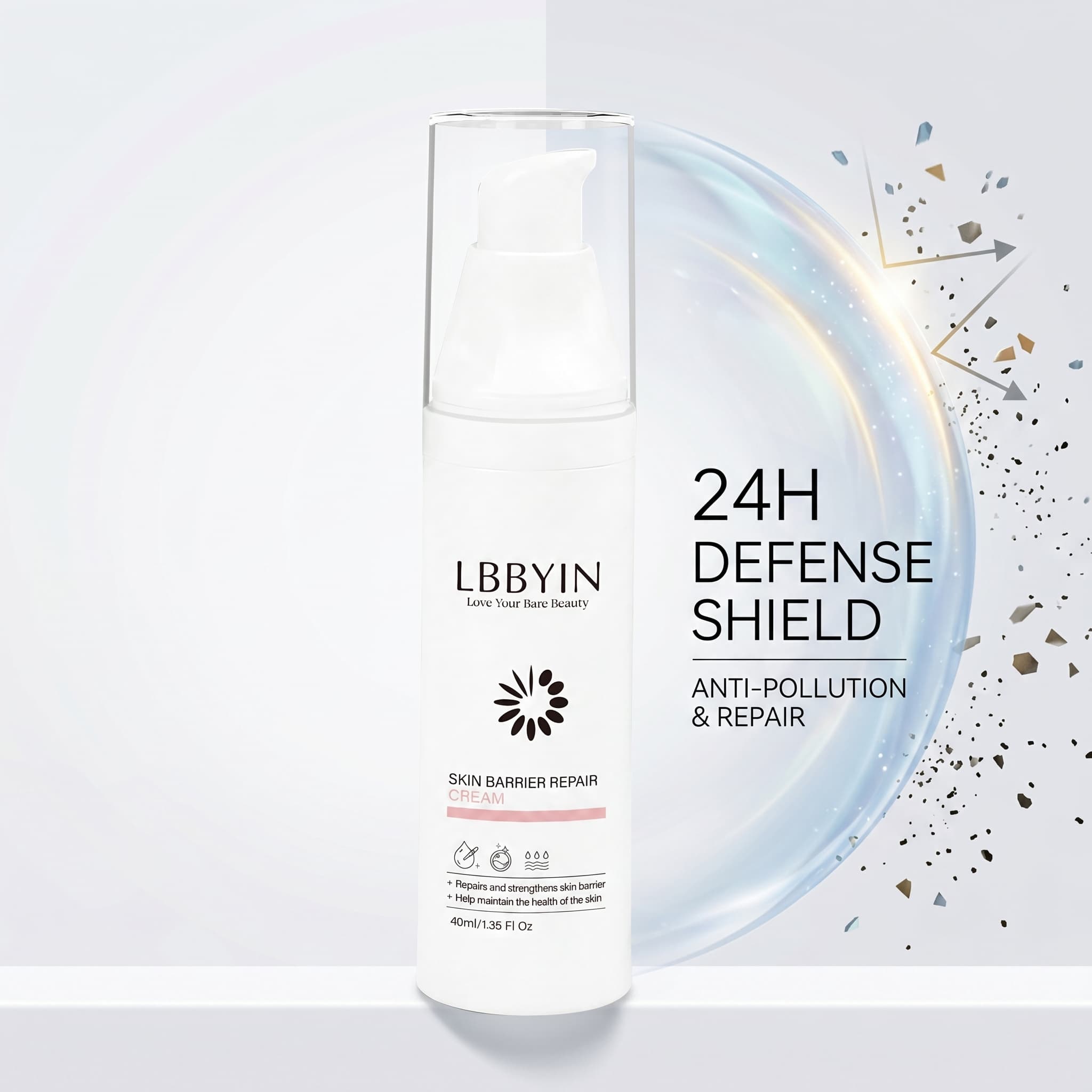 LBBYIN Bio-Barrier Recovery Cream Ceramide Squalane Hypoallergenic Moisturizer, Ultra Gentle Soft &amp; Rich Cream for Impaired Skin