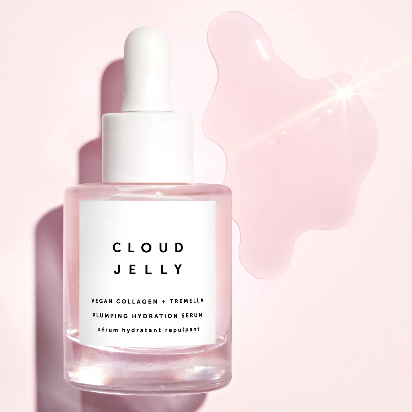 Private Label Lightweight Non-Sticky Plumping Hydration Cloud Jelly Pink Anti-Aging Whitening Face Serum for Dry Skin All-Day