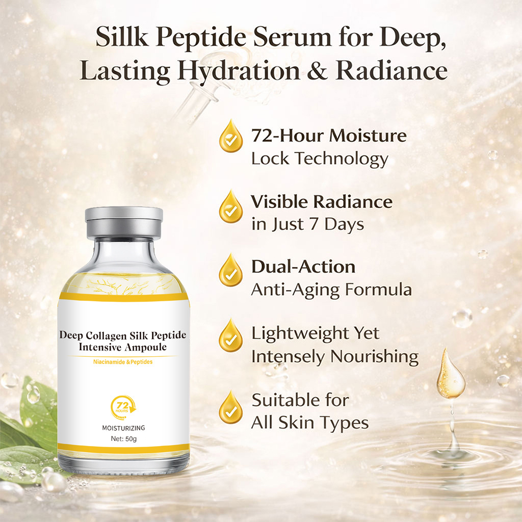 High Quality Deep Collagen Silk Peptide Ampoule Wrinkles Fine Lines Smooth Firming Enhance Skin Elasticity Serum