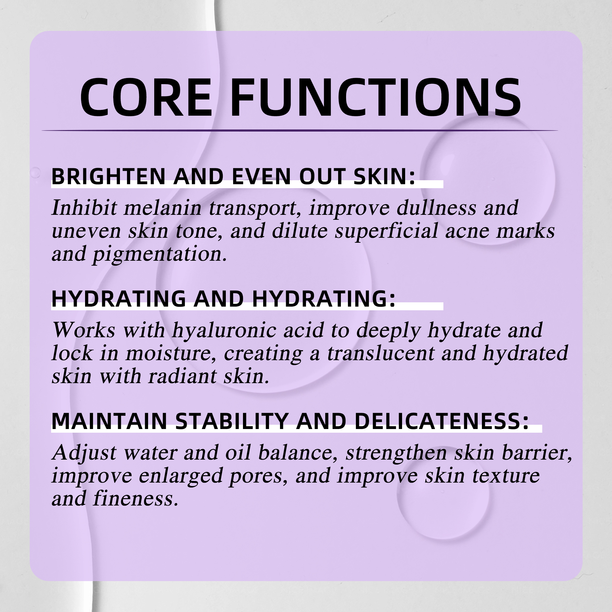 Niacinamide Hydrating Essence 5ml Brightening Repairing Serum with Hyaluronic Acid Ceramide for Dull Dehydrated Skin OEM/ODM