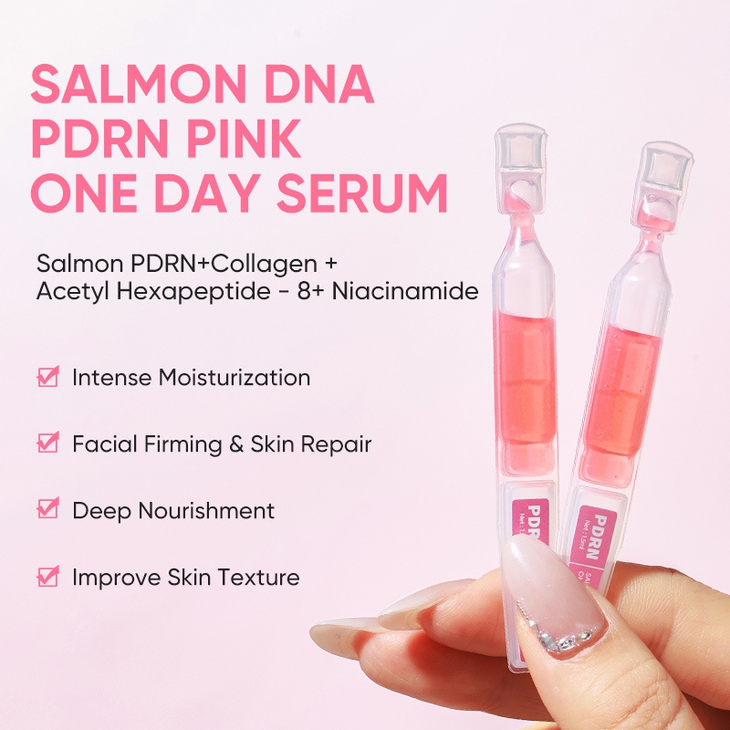 10Vials/Box PDRN PINK ONE DAY SERUM Firming Hydrating Ampoule Smoothing Skin Oil Control Pore Refining Skin Rejuvenation Essence