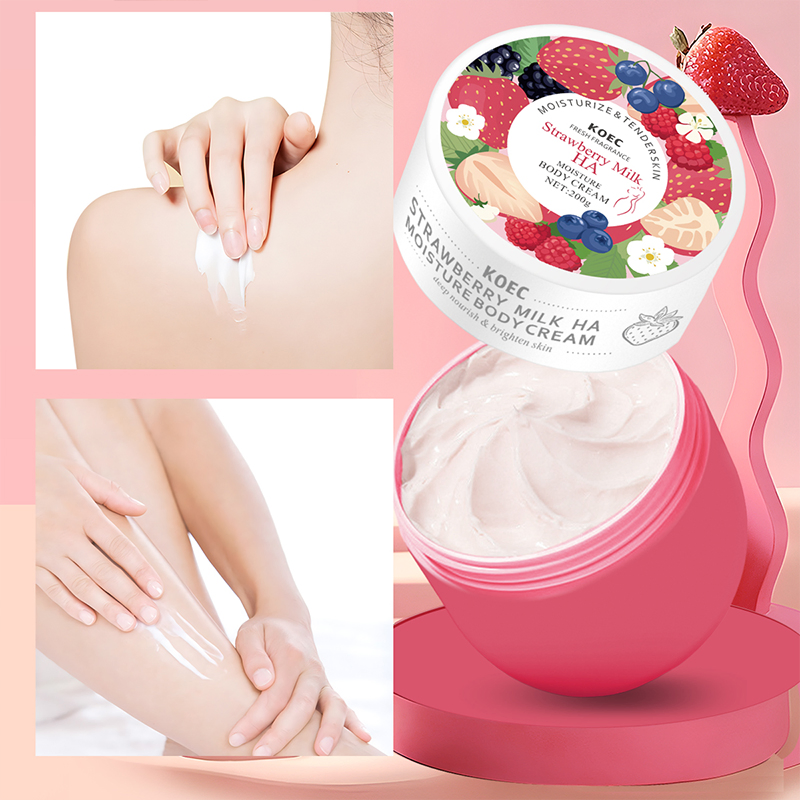 Online Wholesale and Retail Sweet Almond Rose Shea Butter Vitamin C and Vitamin E Coconut Milk Strawberry Milk Face and Body Lotion Cream