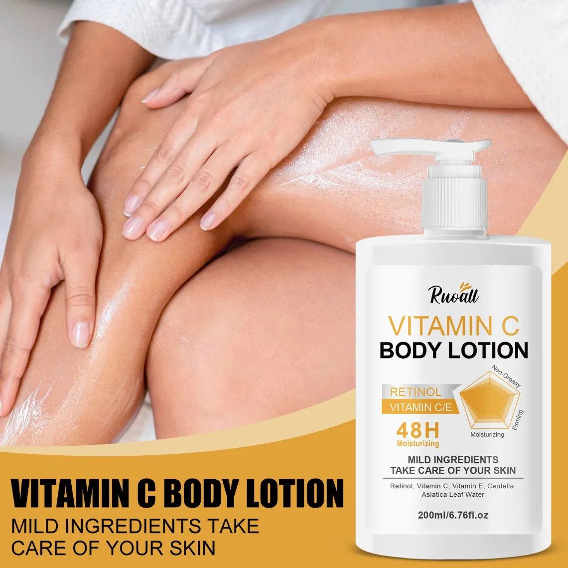Dry Skin Relief Fast Absorption Non Greasy Formula Vanilla Cashmere Scent 48 Hour Moisturizing Shea Butter and Vitamin C Retinol Body Lotion