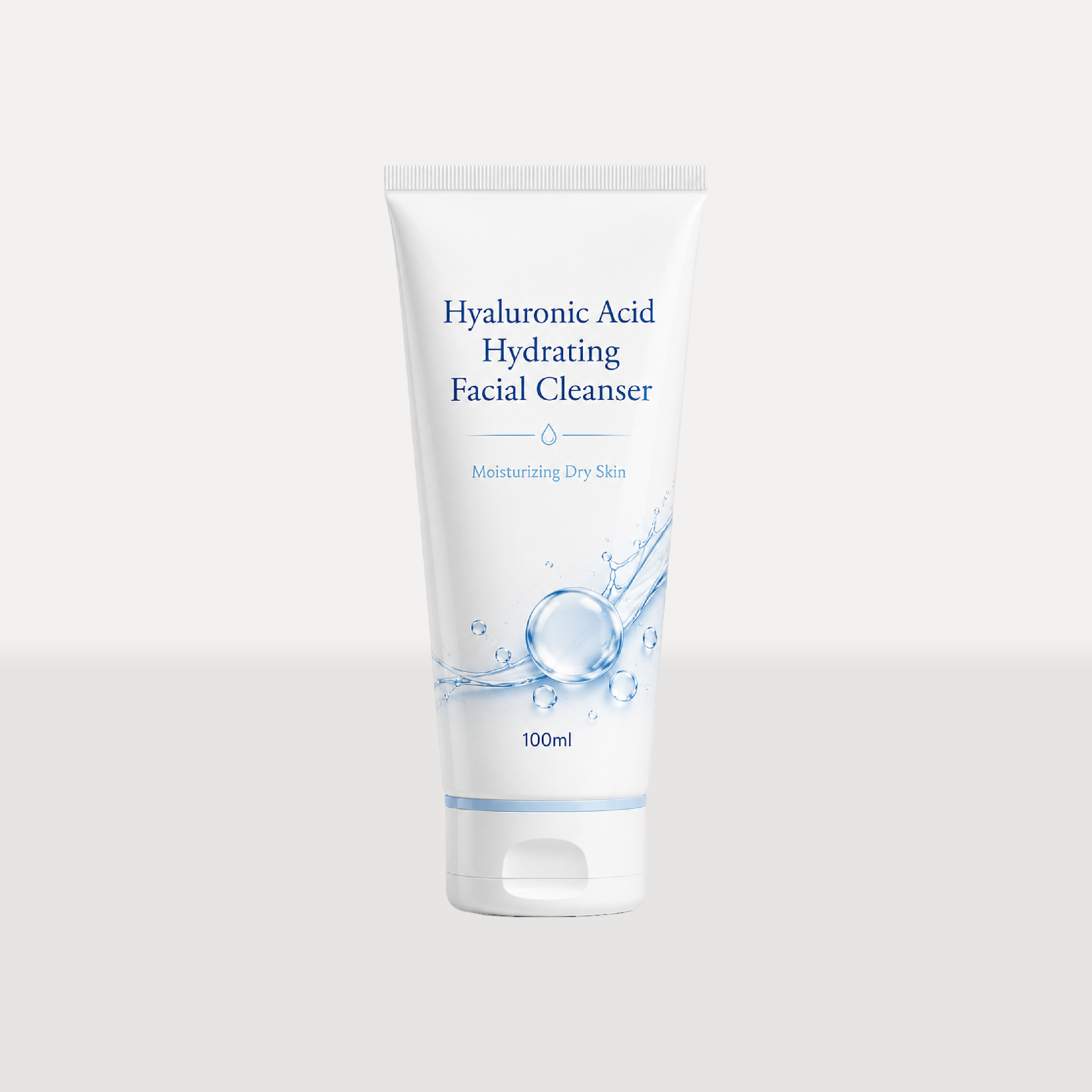 OEM ODM Skincare Manufacturer Custom logo Hyaluronic Acid Hydrating Facial Cleanser 100ml Moisturizing Dry Skin Cleanser