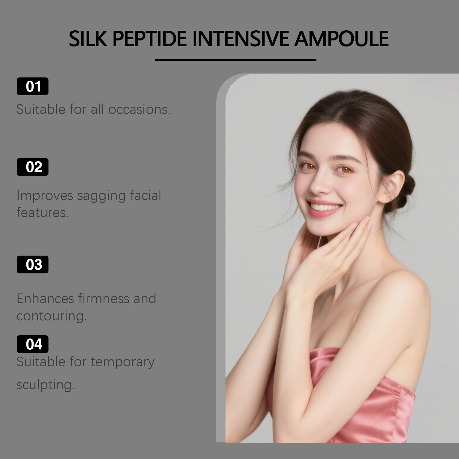 Silk Peptide Intensive Lifting Ampoule Deep Collagen Intensive Revitalizing Essence Face Tightening Smoothing Anti Aging Serum