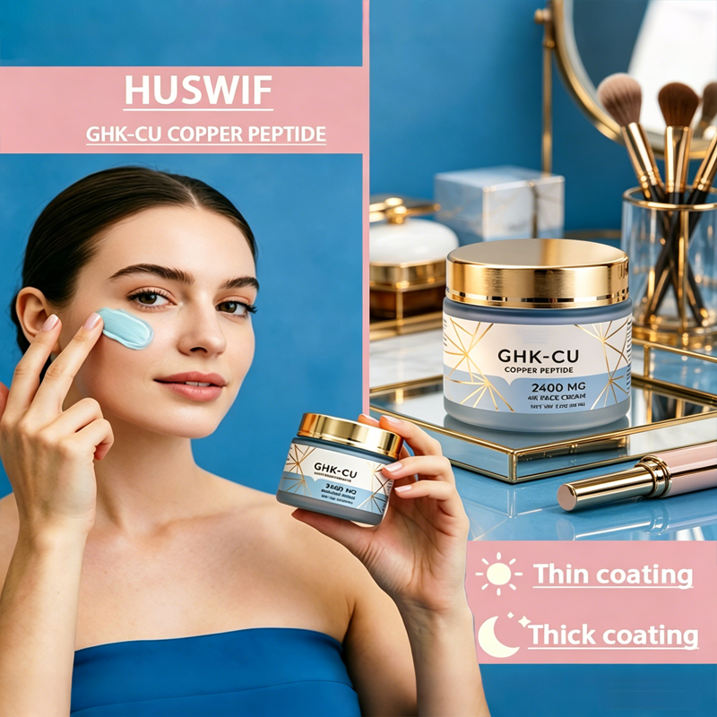 Private Label Organic Vegan Blue Copper Peptide Ceramide Anti-Aging Repairing GHK-Cu Face Moisturizer 50ml Cream For Women All