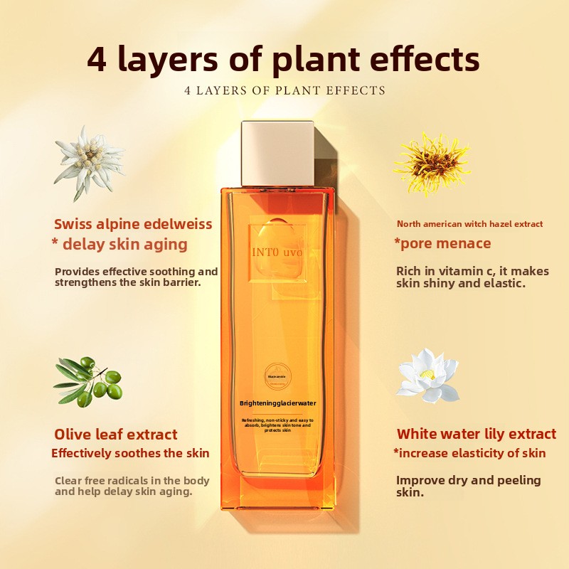 AUSLKA Beauty Brightening Glacier Water Oil Control Skin Toner &amp; Essence Firming Hydrating Moisturizing Soothing Repair Men