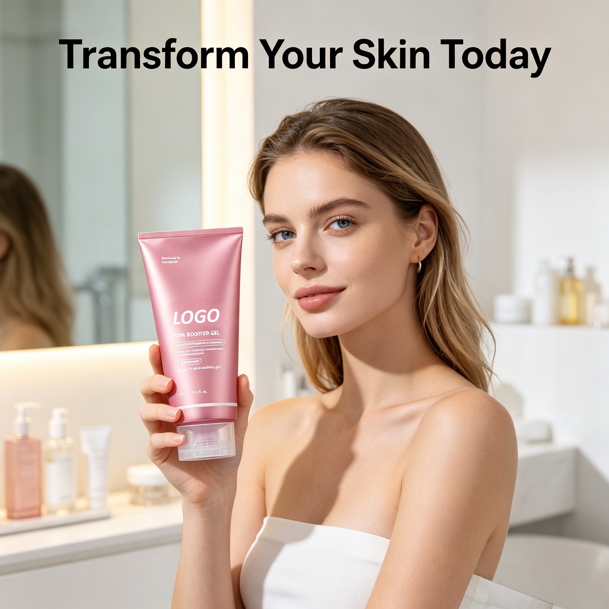 300ml Collagen PDRN Booster Gel with 7 Types Peptide Professional Smoothing Gel Beauty Device Skin Recovery Serum