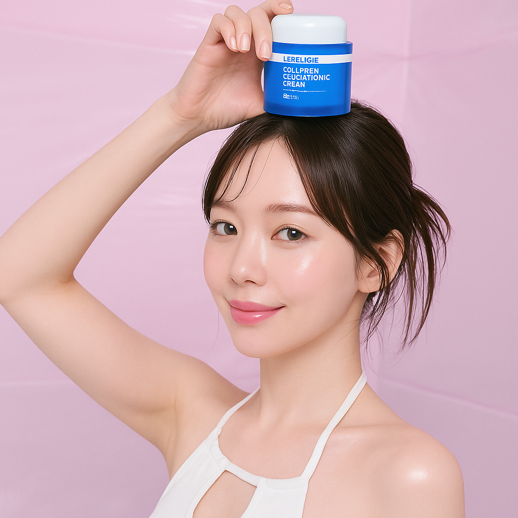 K-Beauty Niacinamide Infused Face Cream Anti-Aging Collagen Hyaluronic Acid Deep Hydration Firming Moisturizer Green Tea