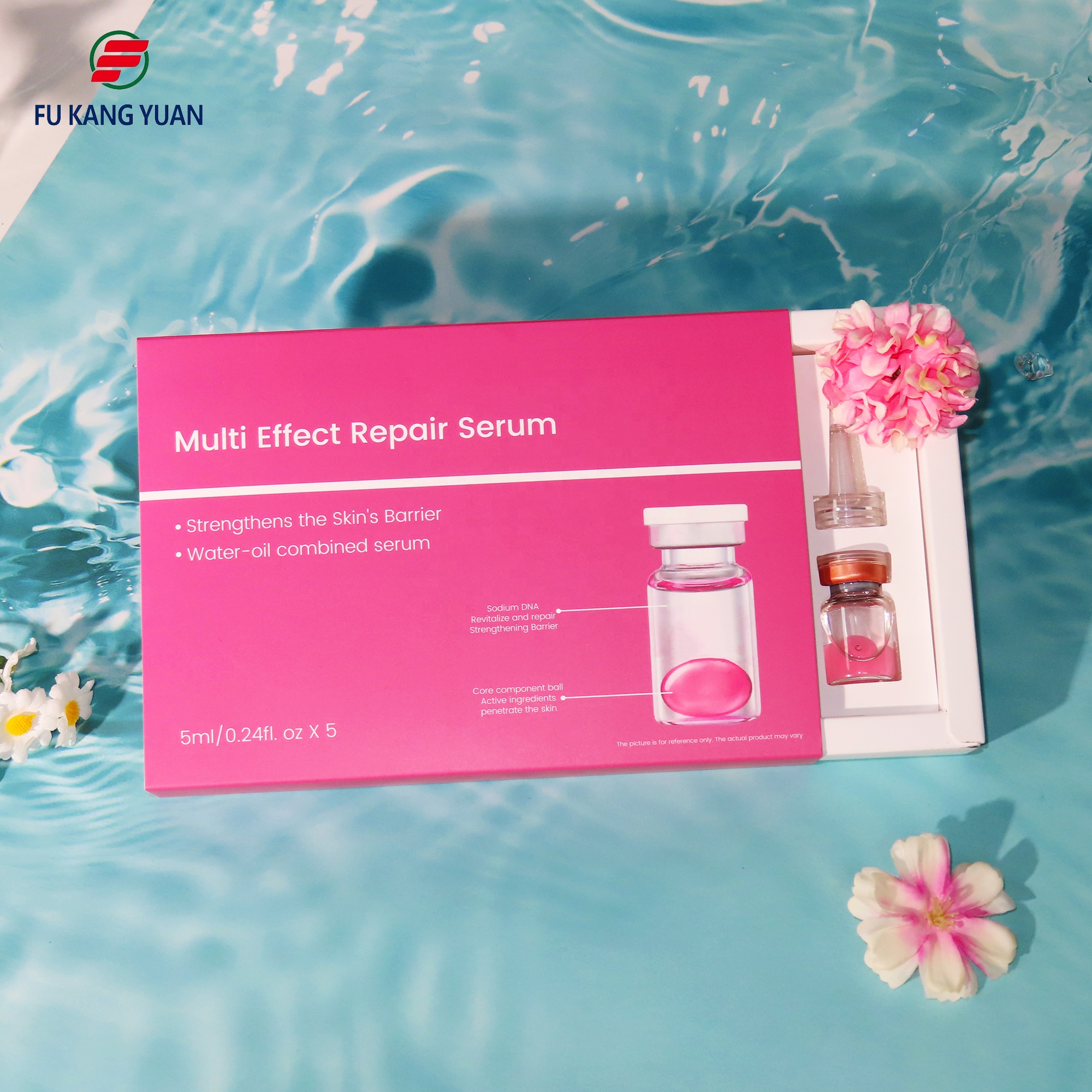 Best Selling PDRN Pink Multi-Effect Repair Ampoule Serum for Moisturizing Firming Whitening Brightening Anti-Oxidant