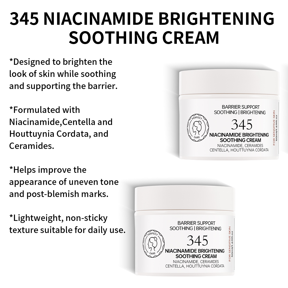 345 Relief Cream Niacinamide Plant Extract Soothing Barrier and Brightening Face Cream
