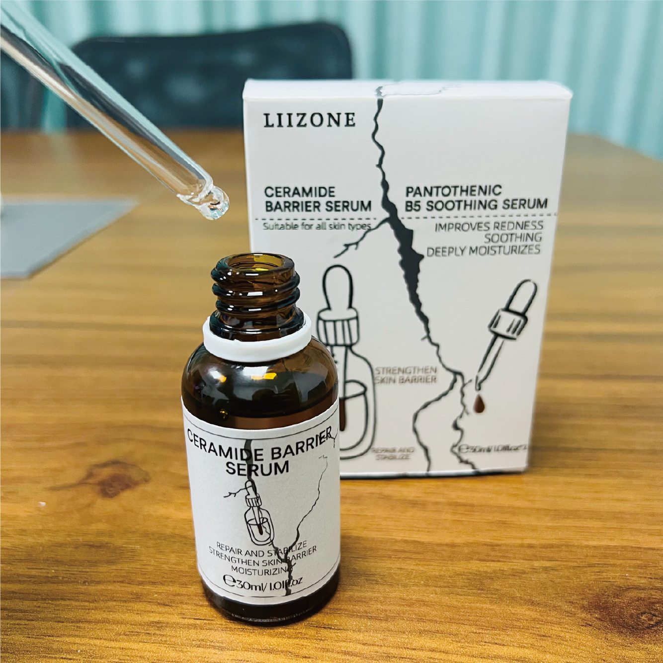 Private Label Face Skin Care Repair Soothing Serum Pantothenic B5 Ceramide Barrier Serum