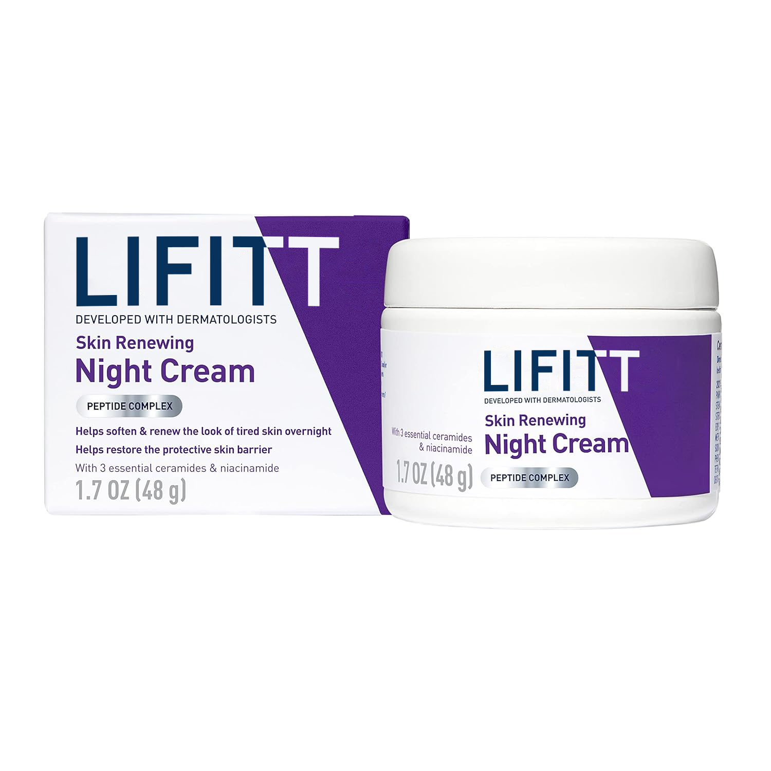 Niacinamide Peptide Hyaluronic Acid Night Cream Anti-Aging Skin Renewing Moisturizer Type Face Moisturizer for Dry Skin