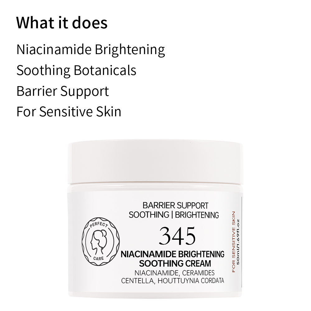 345 Relief Cream Niacinamide Plant Extract Soothing Barrier and Brightening Face Cream