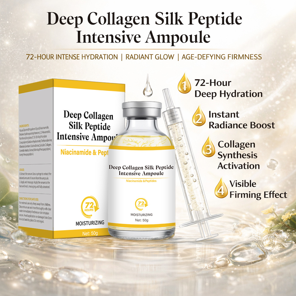 High Quality Deep Collagen Silk Peptide Ampoule Wrinkles Fine Lines Smooth Firming Enhance Skin Elasticity Serum