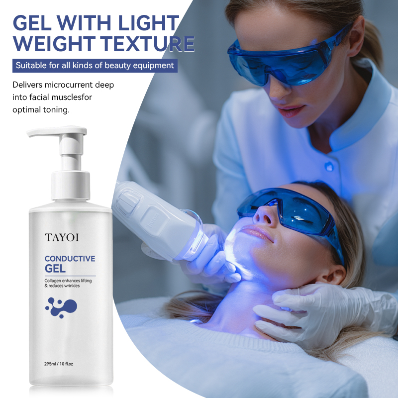 Collagen Peptides Hyaluronic Acid Boost Skin Radiance Conductive Gel for Microcurrent Devices
