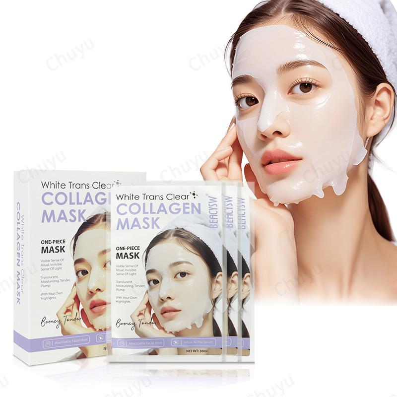 Radiant Glow Real Collagen Gel Facial Masks Skincare with Hyaluronic Acid &amp; Vitamin E, for Hydrating, Firming, Plumping