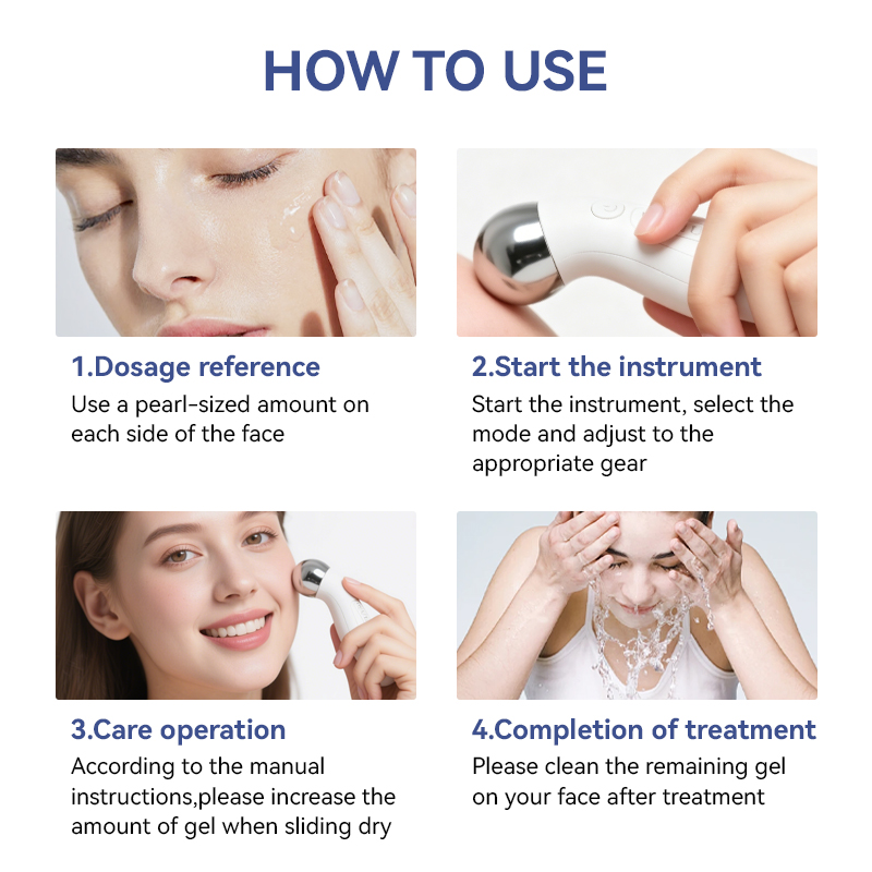 Collagen Peptides Hyaluronic Acid Boost Skin Radiance Conductive Gel for Microcurrent Devices