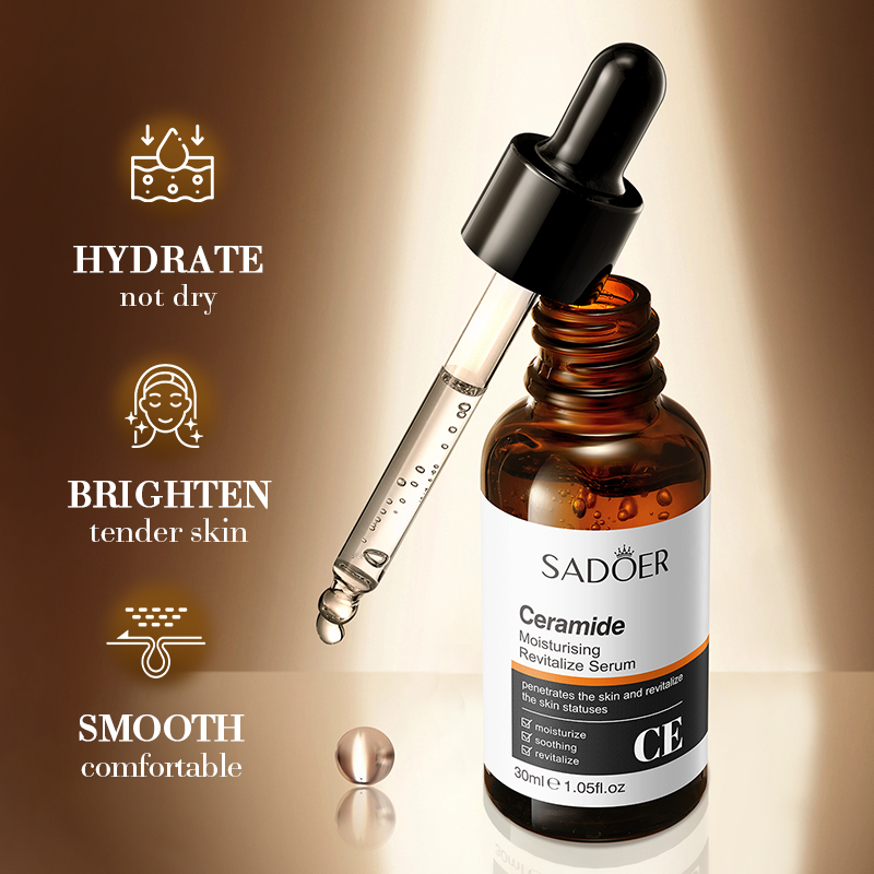 Private Labels SADOER Ceramide Moisturizing Revitalize Facial Serum Essence Face Skincare Repairing Dryness and Rough Skin