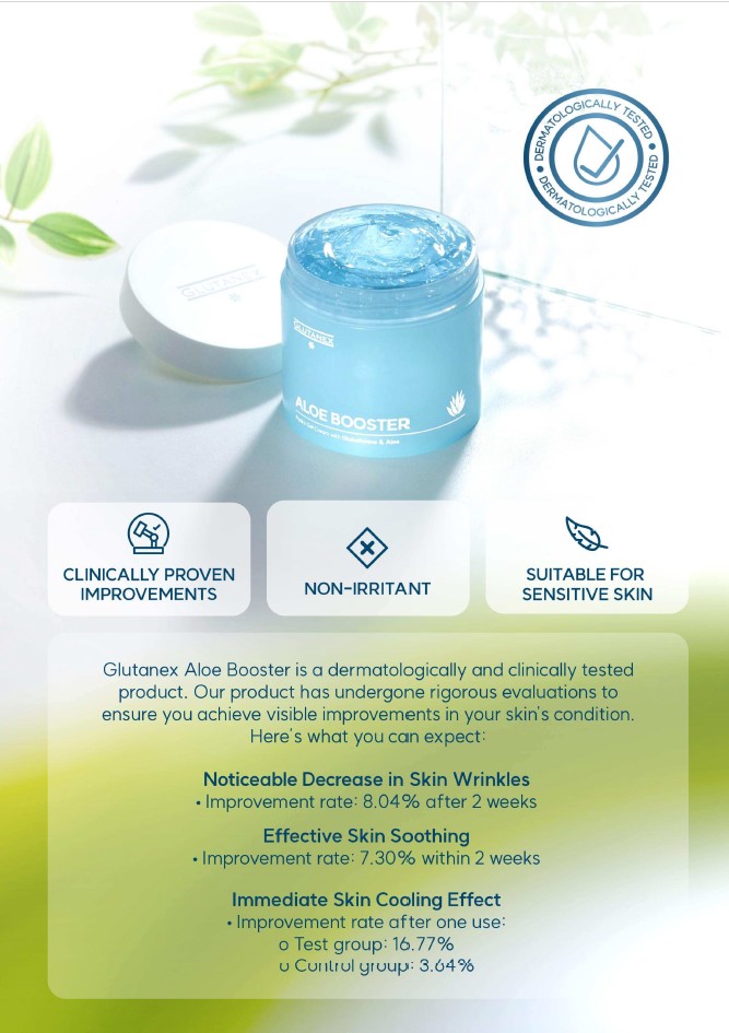 Glutanex Aloe booster concentrated anti inflammatory lightweight collagen boost soothing daily essence hypoallergenic luminous