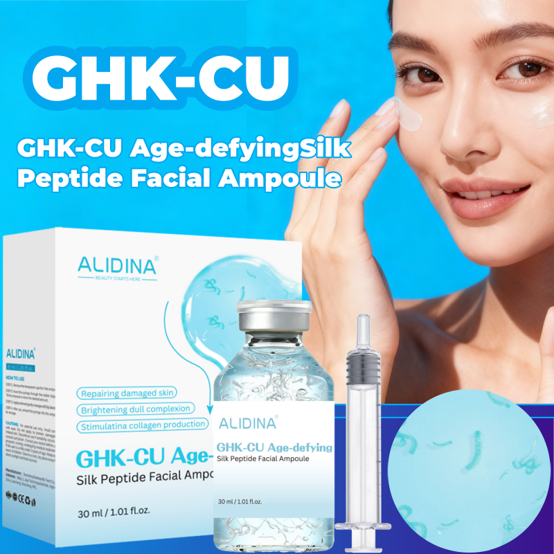 Silk Peptide GHK-CU Facial Ampoule Age Defying Anti-Wrinkle Hydrating Wrinkle Reduction Smoothing Brightening Skin Serum G