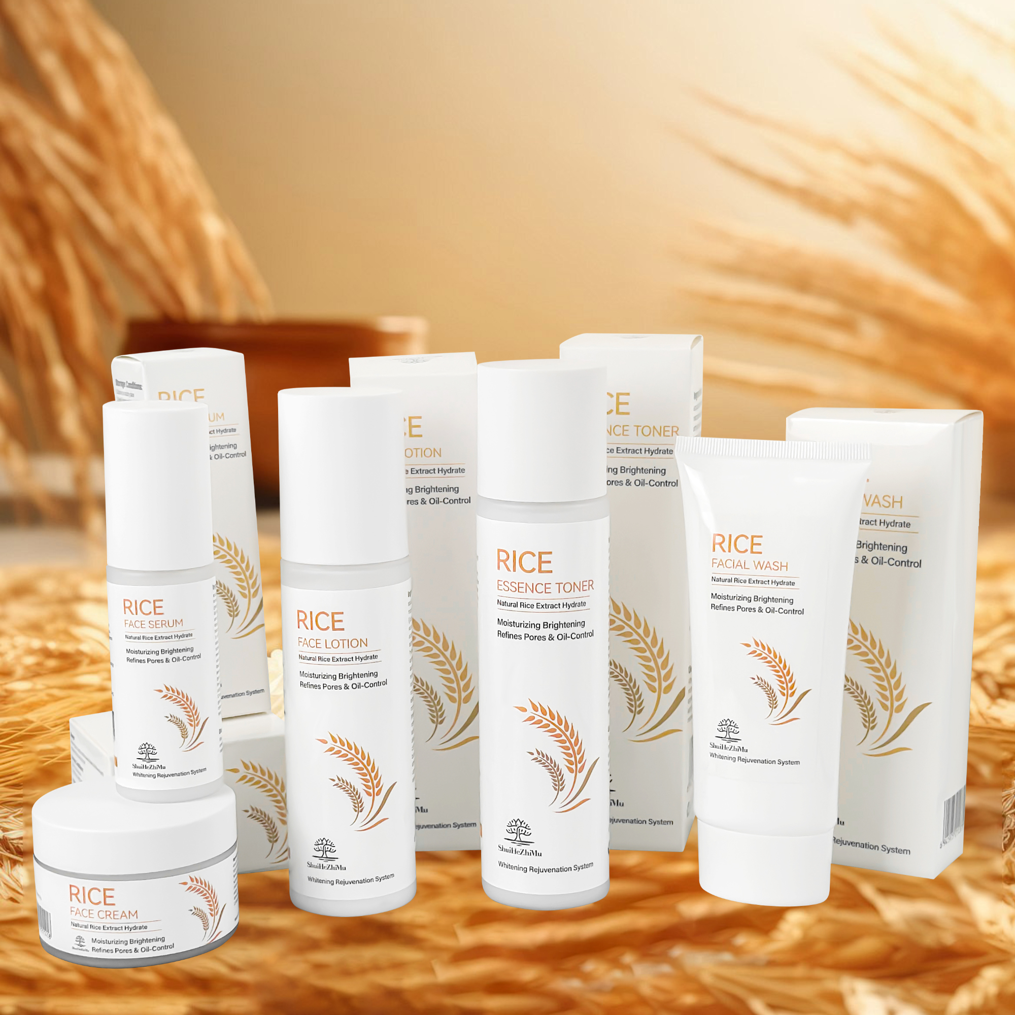 Korean Vegan Facial Rice Skin Care Set 5