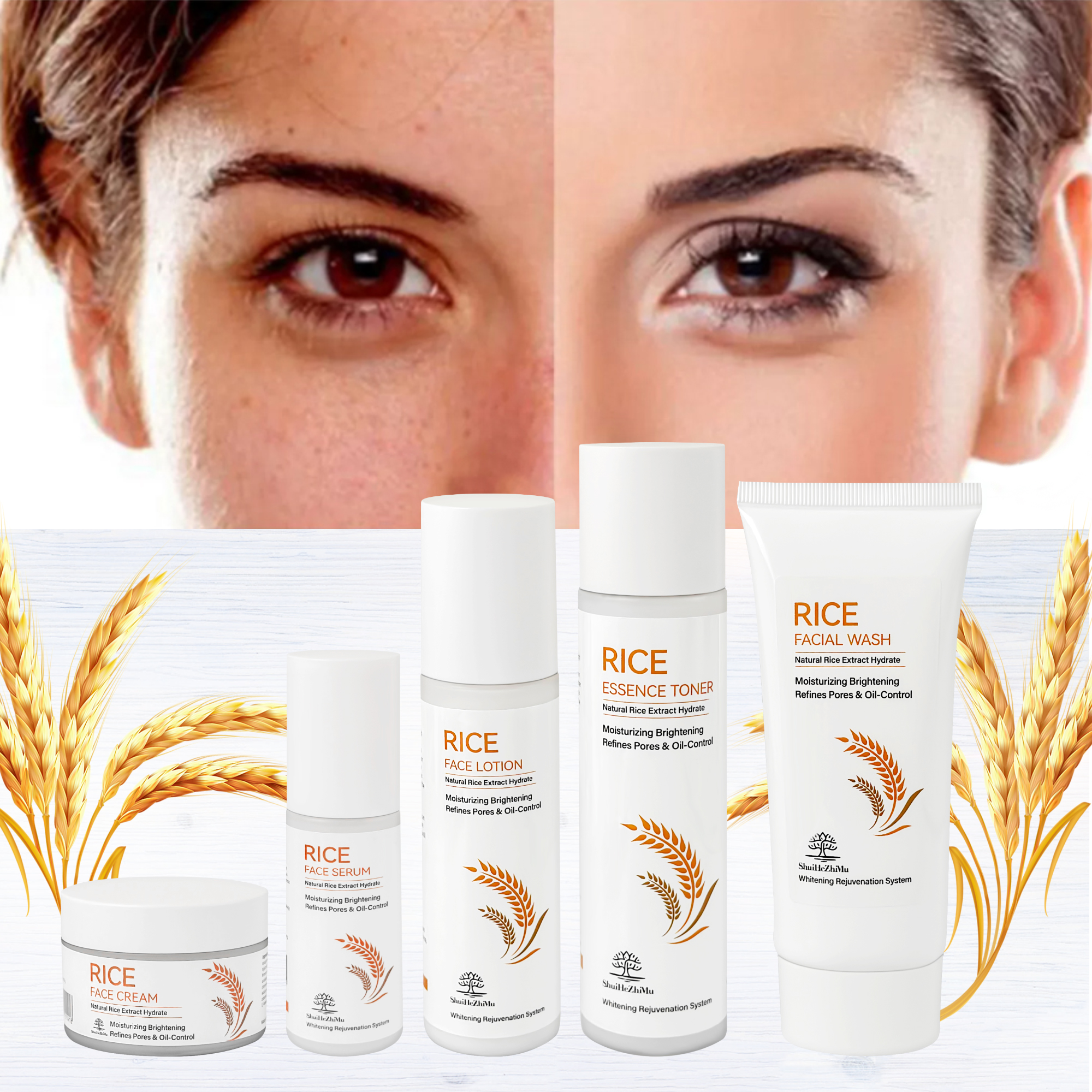 Korean Vegan Facial Rice Skin Care Set 6