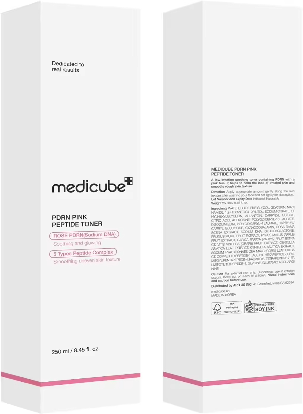 Wholesale Medicub Pink Repair Soothing Water Toner 250ml Light Refreshing Not Oily Plump and Radiant