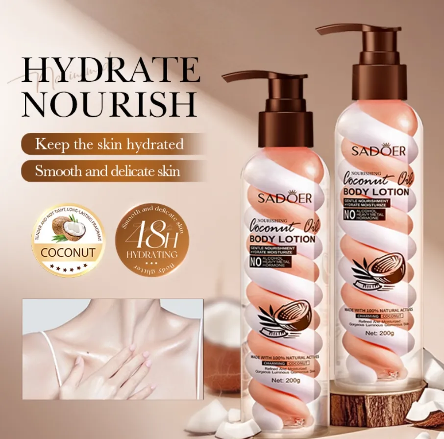 Online Sale 200ml Cotton Candy Body Milk Moisturizing Aroma Niacinamide Avocado Body Lotion with Fragrance Whitening Face Body Cream Lotion