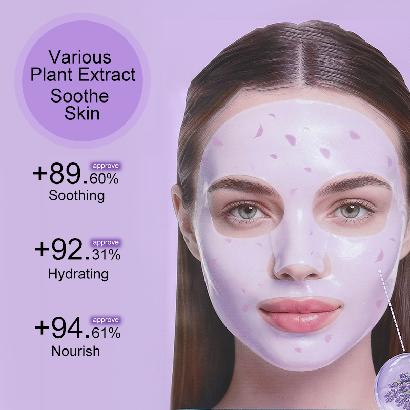 Bulk Pack Pink/Yellow/Purple Sodium Hyaluronate Rose Collagen Face Mask Anti-Wrinkle Hydrogel Plumper Repair Facial Mask Sheet