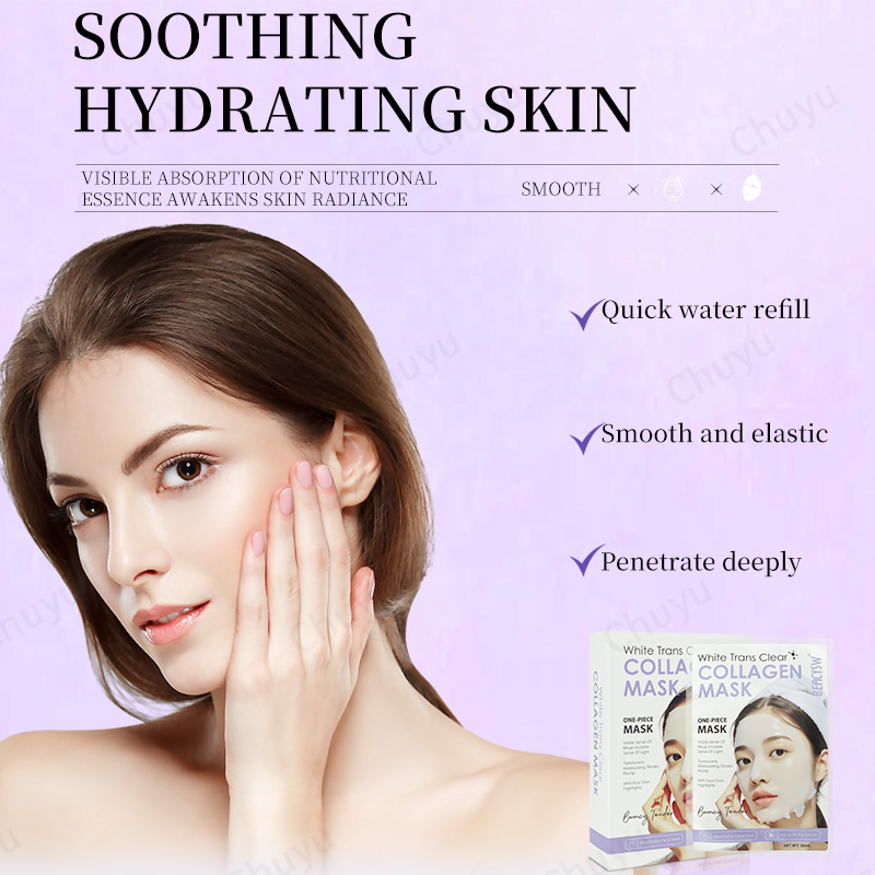 Radiant Glow Real Collagen Gel Facial Masks Skincare with Hyaluronic Acid &amp; Vitamin E, for Hydrating, Firming, Plumping